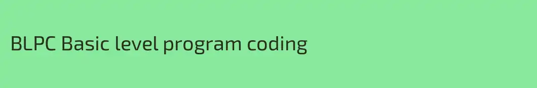 BLPC Basic level program coding